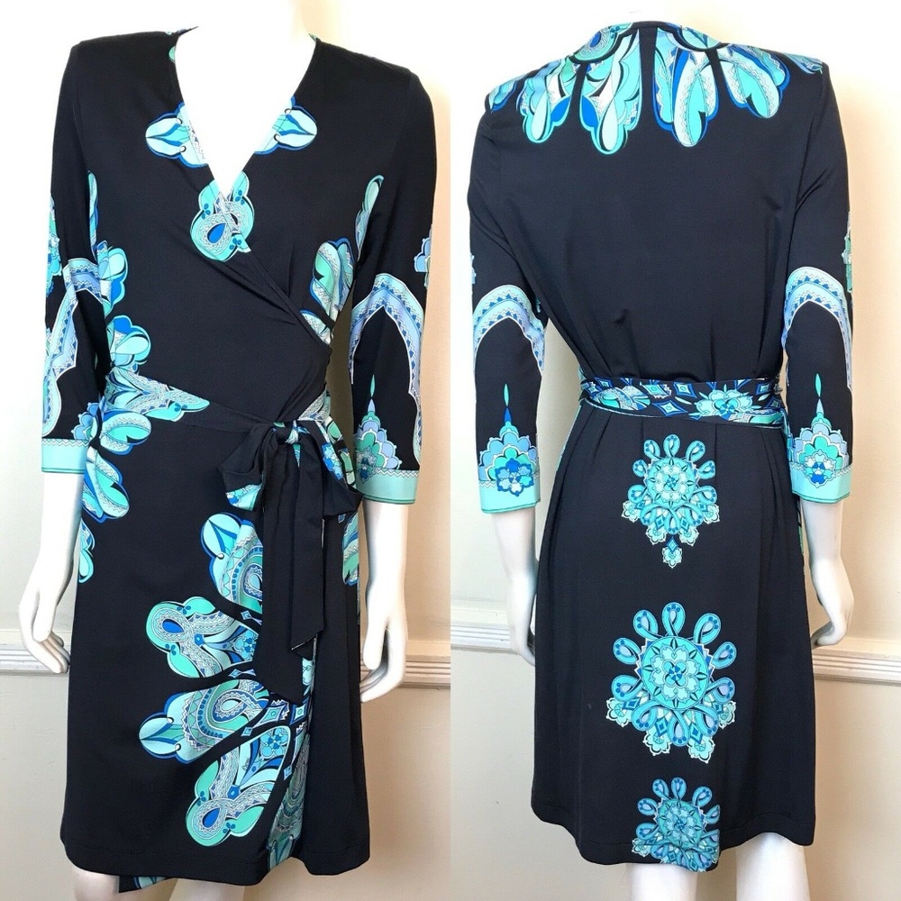 Vintage Averardo Bessi Wrap Dress Floral Paisley